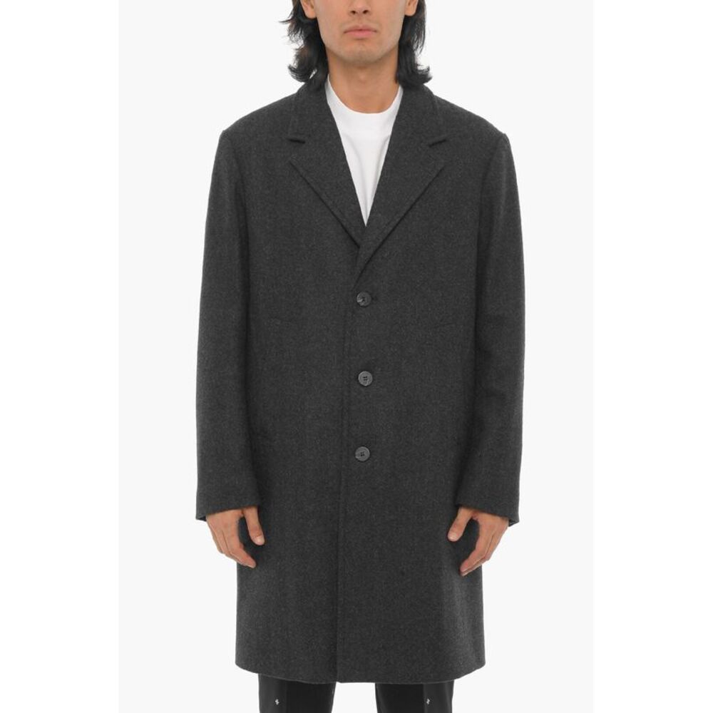 Single-Breasted Slim Fit Mixed Wool Coat